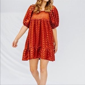 Moon River Anthropologie velvet square neck mini dress Large